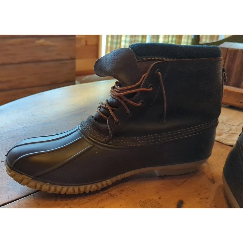 Lacrosse Duck Boots Leather & Inserts Mens Waterproof Rubber Brown READ DESCRIPT